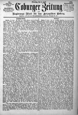 Coburger Zeitung Dienstag 4. Juli 1882