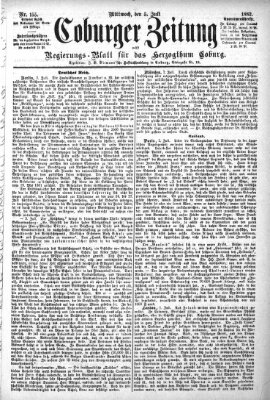 Coburger Zeitung Mittwoch 5. Juli 1882