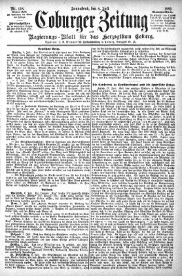 Coburger Zeitung Samstag 8. Juli 1882