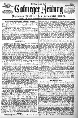 Coburger Zeitung Freitag 14. Juli 1882