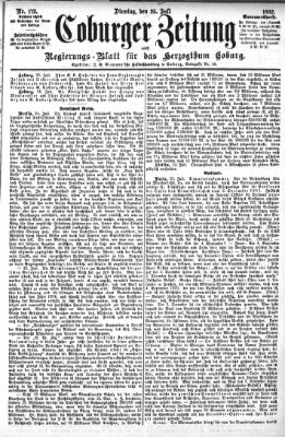 Coburger Zeitung Dienstag 25. Juli 1882