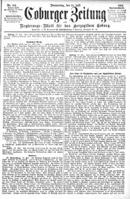 Coburger Zeitung Donnerstag 27. Juli 1882