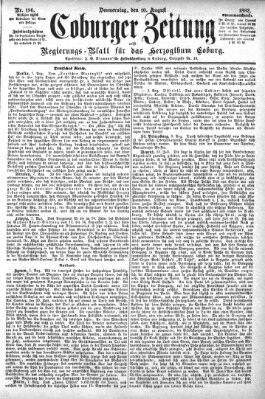 Coburger Zeitung Donnerstag 10. August 1882