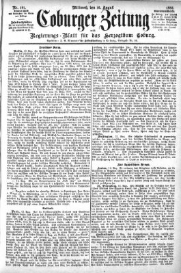 Coburger Zeitung Mittwoch 16. August 1882