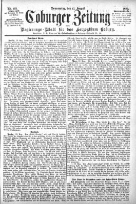 Coburger Zeitung Donnerstag 17. August 1882