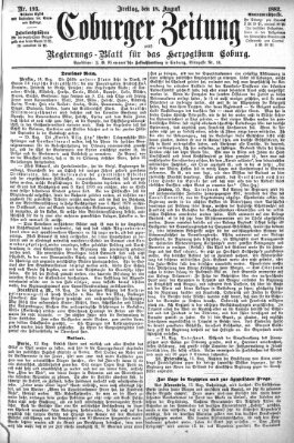 Coburger Zeitung Freitag 18. August 1882