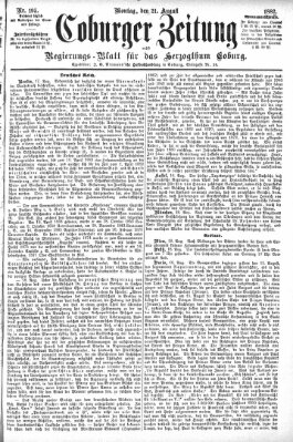 Coburger Zeitung Montag 21. August 1882