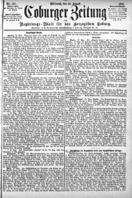 Coburger Zeitung Mittwoch 23. August 1882