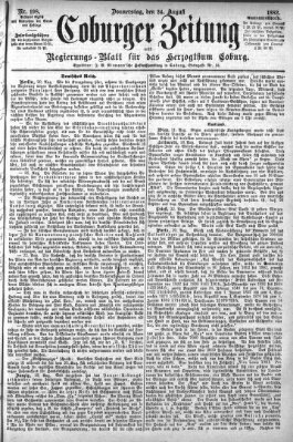 Coburger Zeitung Donnerstag 24. August 1882