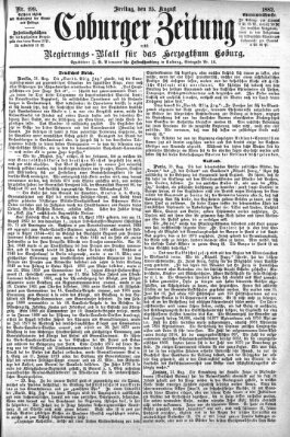 Coburger Zeitung Freitag 25. August 1882