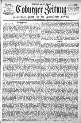 Coburger Zeitung Mittwoch 30. August 1882