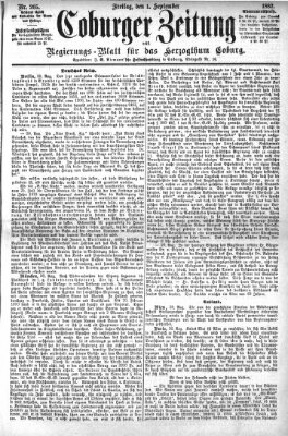 Coburger Zeitung Freitag 1. September 1882