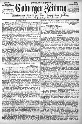 Coburger Zeitung Montag 4. September 1882