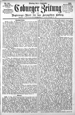 Coburger Zeitung Dienstag 5. September 1882