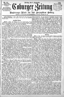 Coburger Zeitung Freitag 8. September 1882