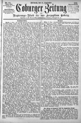 Coburger Zeitung Mittwoch 13. September 1882