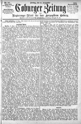 Coburger Zeitung Freitag 15. September 1882