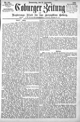 Coburger Zeitung Donnerstag 21. September 1882