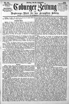 Coburger Zeitung Freitag 22. September 1882