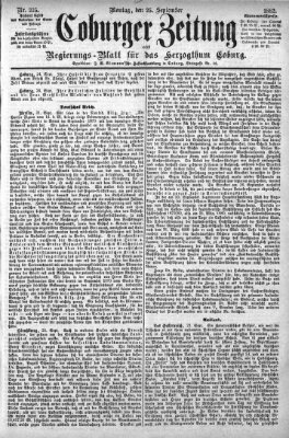 Coburger Zeitung Montag 25. September 1882