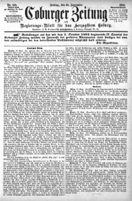 Coburger Zeitung Freitag 29. September 1882