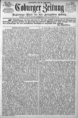 Coburger Zeitung Samstag 30. September 1882