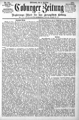 Coburger Zeitung Mittwoch 4. Oktober 1882