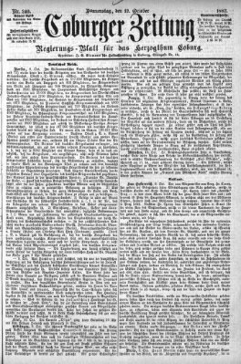 Coburger Zeitung Donnerstag 12. Oktober 1882