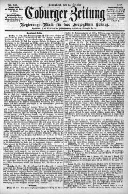 Coburger Zeitung Samstag 14. Oktober 1882