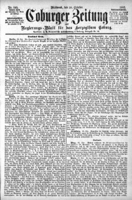 Coburger Zeitung Mittwoch 18. Oktober 1882