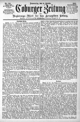 Coburger Zeitung Donnerstag 19. Oktober 1882