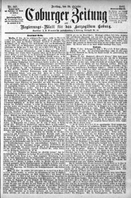 Coburger Zeitung Freitag 20. Oktober 1882