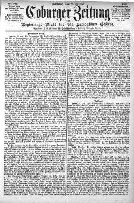 Coburger Zeitung Mittwoch 25. Oktober 1882