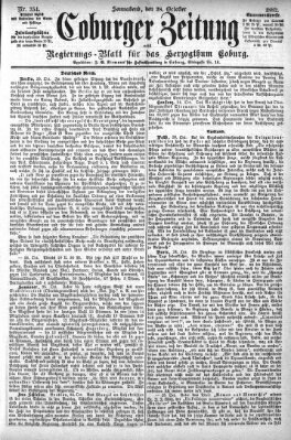 Coburger Zeitung Samstag 28. Oktober 1882