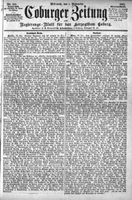 Coburger Zeitung Mittwoch 1. November 1882