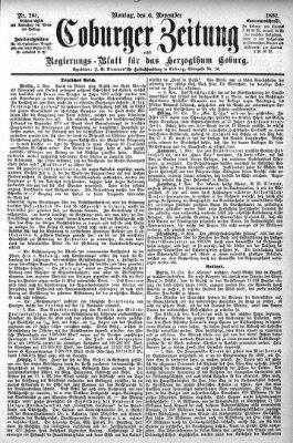 Coburger Zeitung Montag 6. November 1882