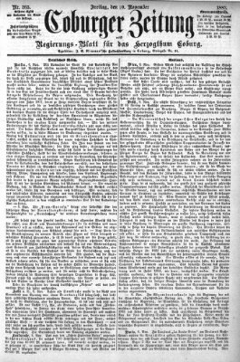 Coburger Zeitung Freitag 10. November 1882