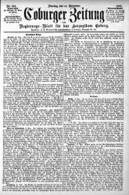 Coburger Zeitung Dienstag 14. November 1882
