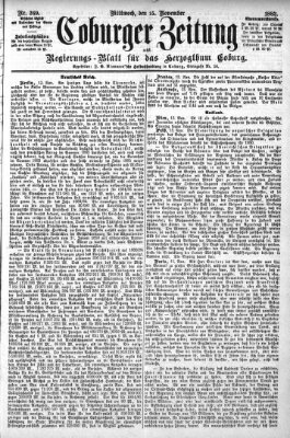 Coburger Zeitung Mittwoch 15. November 1882