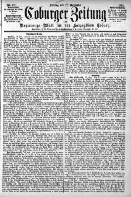 Coburger Zeitung Freitag 17. November 1882