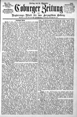 Coburger Zeitung Freitag 24. November 1882