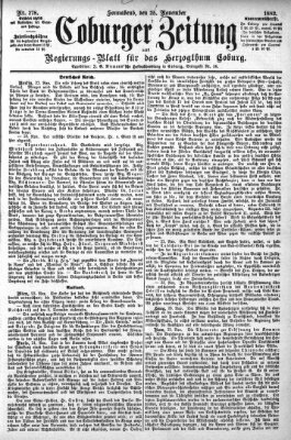 Coburger Zeitung Samstag 25. November 1882