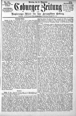 Coburger Zeitung Montag 27. November 1882