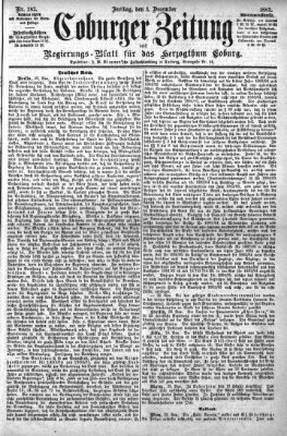 Coburger Zeitung Freitag 1. Dezember 1882