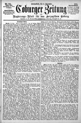 Coburger Zeitung Samstag 2. Dezember 1882