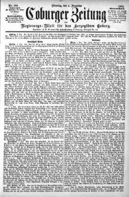 Coburger Zeitung Dienstag 5. Dezember 1882