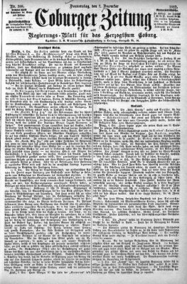 Coburger Zeitung Donnerstag 7. Dezember 1882