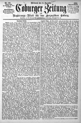 Coburger Zeitung Mittwoch 13. Dezember 1882