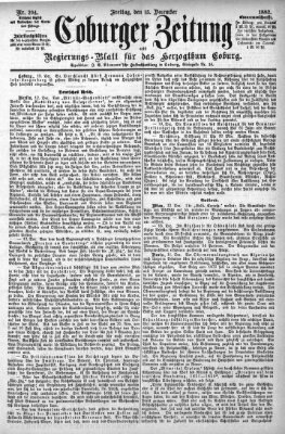 Coburger Zeitung Freitag 15. Dezember 1882