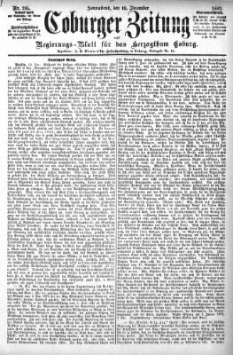 Coburger Zeitung Samstag 16. Dezember 1882